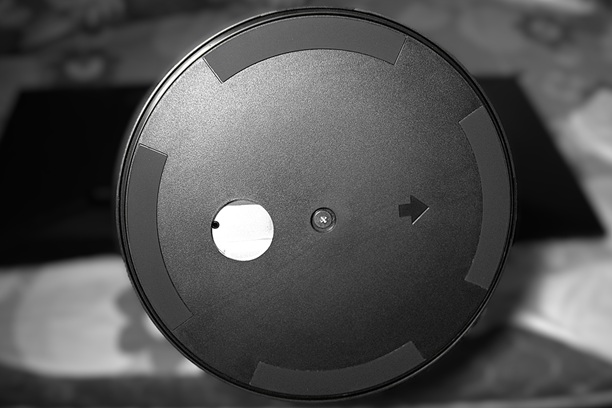 Circular base of the monitor rotated