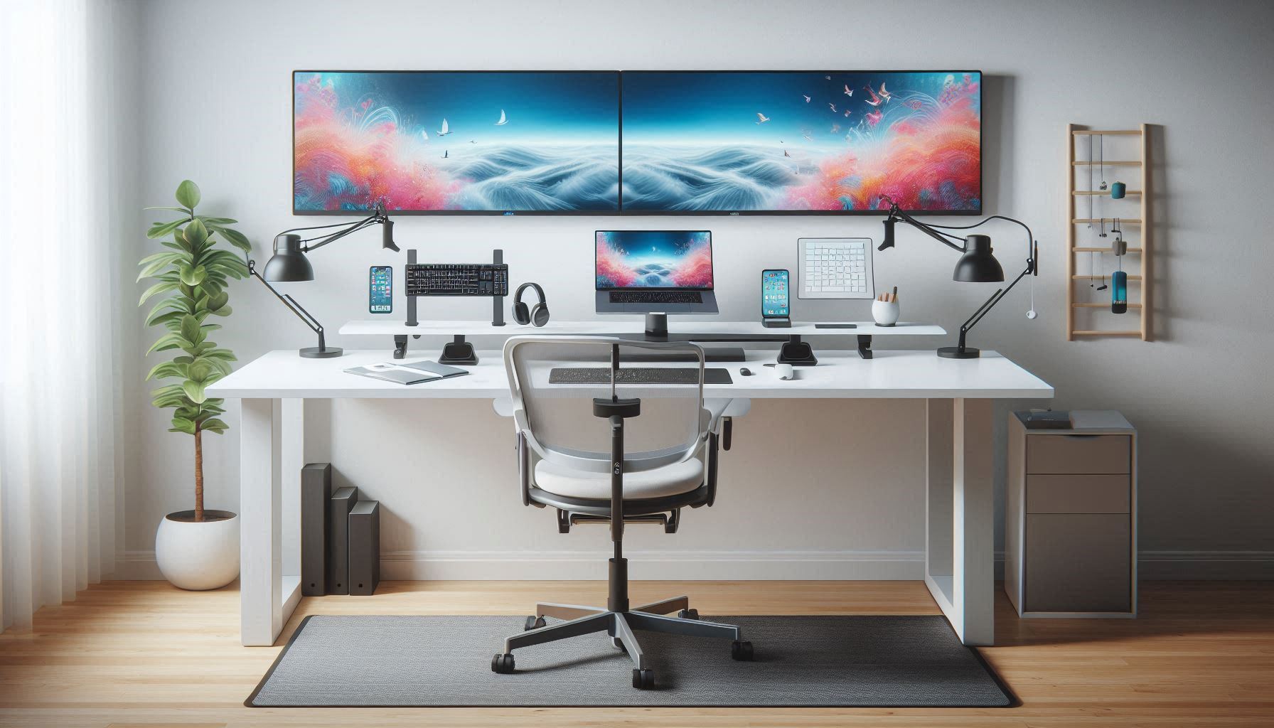 A productive Work-From-Home setup and related ergonomic accessories