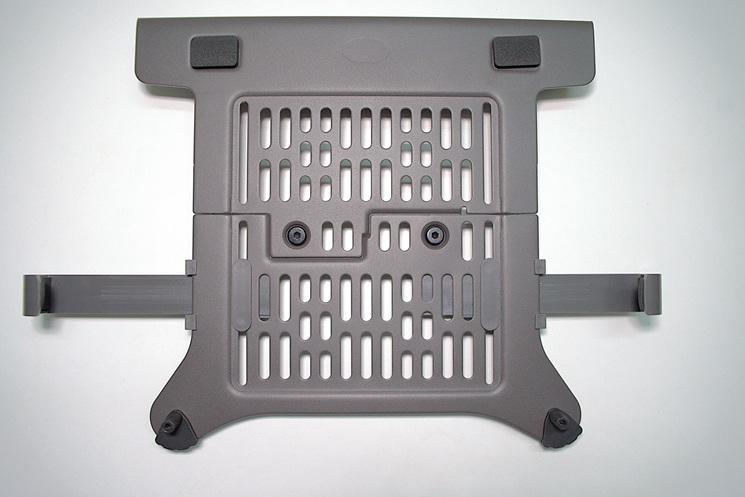 Laptop tray clamps being stretched