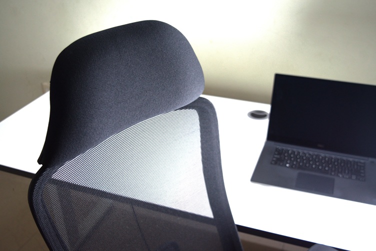 Head rest of office chair in normal position