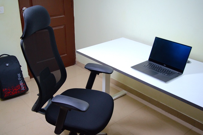 Office chair in a workspace setup