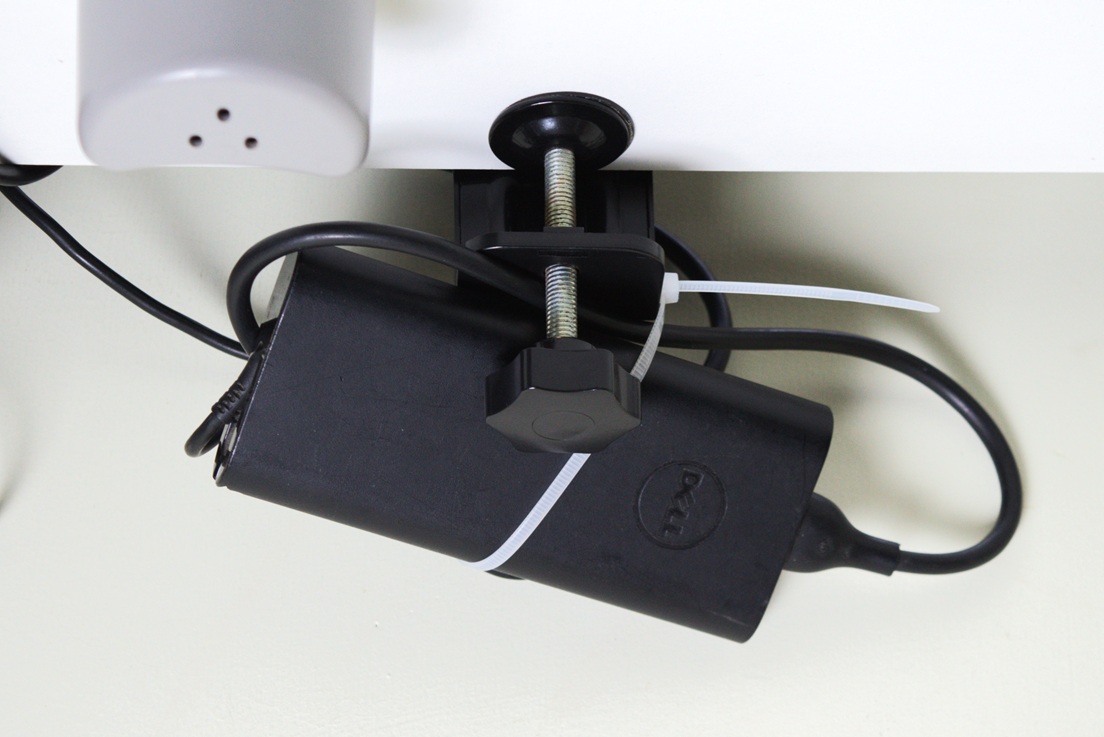 Another hanging adaptor under the desk